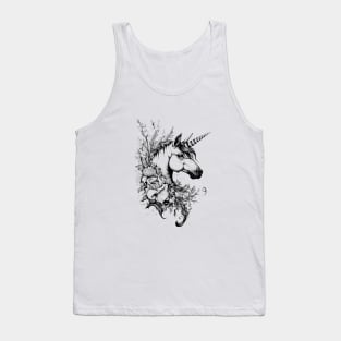 Unicorn Fantasy Wild Animal Illustration Art Tattoo Tank Top